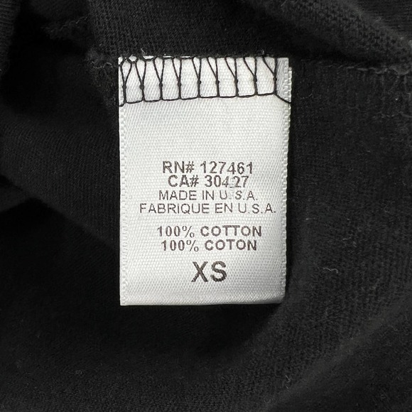 WILDFOX Shirt Womens XS Black Embroidered Tea Rose Lucienne Long Sleeve Crew Tee - Picture 8 of 13